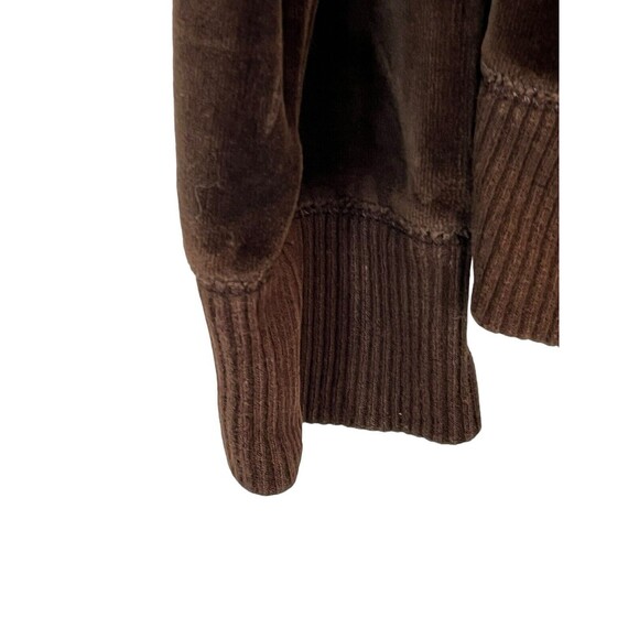 MICHAEL KORS Velour Brown Track Jacket Womens Sz M Full Zip High Neck - Picture 3 of 9